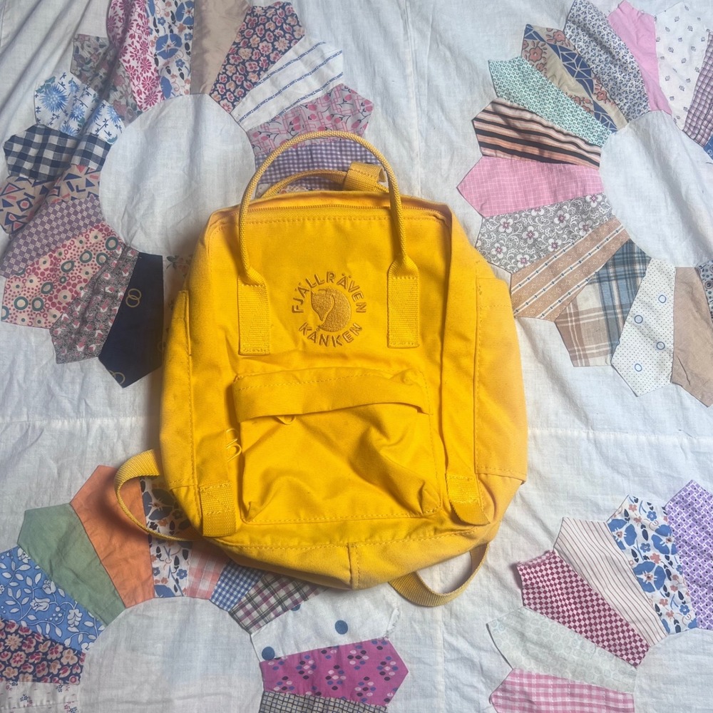 Fjallraven Re-Kanken Mini Backpack Sunflower Yellow Recycled Polyester Bag